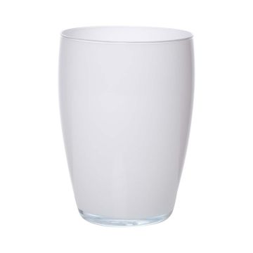 Vaso a sfera in vetro HENRY, bianco, 20 cm, Ø14 cm
