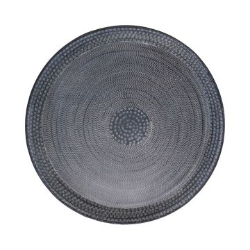 Piatto rotondo SOLANYI di metallo, con motivo, nero, Ø63,5 cm Piatto rotondo SOLANYI di metallo, con motivo, nero, Ø63,5 cm