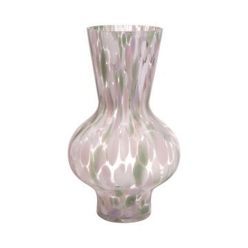 Vaso rotondo di vetro RUSSELL, motivo leopardato, viola-menta-trasparente, 30cm, Ø18cm Vaso rotondo di vetro RUSSELL, motivo leopardato, viola-menta-trasparente, 30cm, Ø18cm