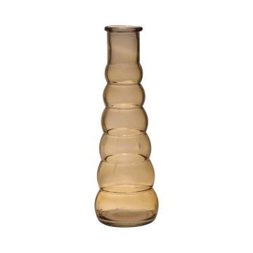 Portafiori a stelo MAYRIN in vetro, beige-marrone-trasparente, 18cm, Ø5cm