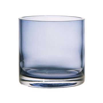 Vaso per candele SANSA EARTH, blu-trasparente, 11cm, Ø11,5cm