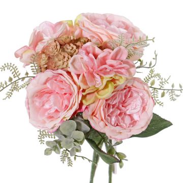 Bouquet di rose artificiali SIERRA ortensia, echeveria, rosa, 25cm, Ø25cm Bouquet di rose artificiali SIERRA ortensia, echeveria, rosa, 25cm, Ø25cm