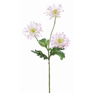 Crisantemo artificiale SOLVIE, bianco-rosa, 70cm, Ø10cm