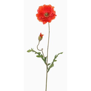 Papavero artificiale LIENTJE, rosso-arancione, 65cm, Ø12cm