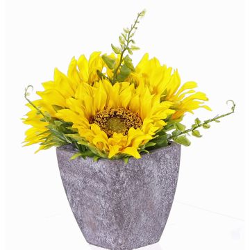 Composizione floreale di girasoli finti SILKE in vaso decorativo, giallo, 20cm, Ø10cm Composizione floreale di girasoli finti SILKE in vaso decorativo, giallo, 20cm, Ø10cm