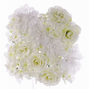 Tappeto di rosa, dahlia e ortensia artificiale EVOLET, bianco, 25x25cm Tappeto di rosa, dahlia e ortensia artificiale EVOLET, bianco, 25x25cm