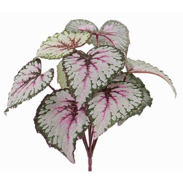 Begonia rex artificiale KATRICE su stelo, viola-verde, 25cm