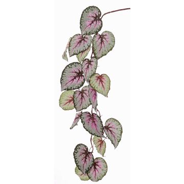 Ramo di begonia rex artificiale KATRICE, viola-verde, 110cm