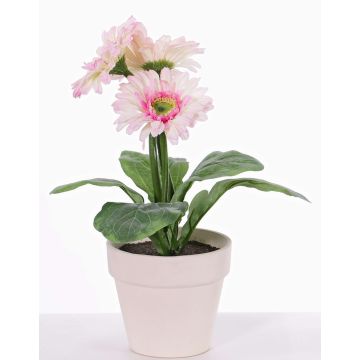 Gerbera artificiale SIMONE in vaso decorativo, rosa, 30cm, Ø9,5cm
