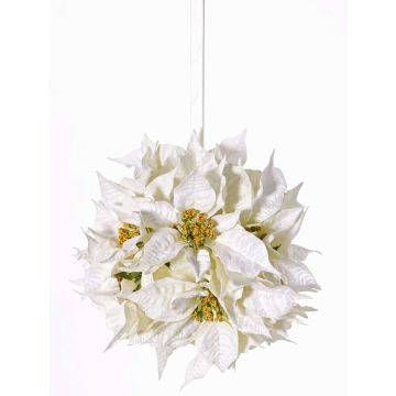 Stella di Natale artificiale a sfera CATHLIN, bianco, Ø25cm