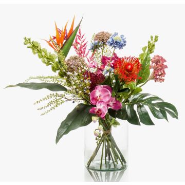 Mazzo di fiori artificiale FEME, rosso-viola, 65cm, Ø40cm