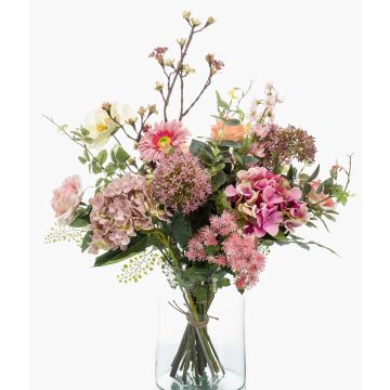 Mazzo di fiori artificiale FEME, rosa-verde, 65cm, Ø40cm