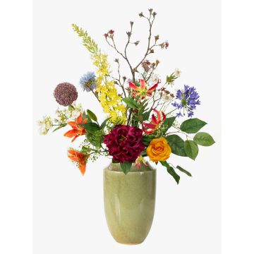 Mazzo di fiori artificiale FEME, arancione-viola, 105cm, Ø40cm