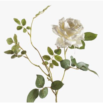 Ramo di rose tessile BEATA, crema, 75cm