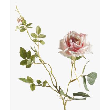 Ramo di rose tessile BEATA, rosa-bianco, 75cm