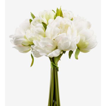 Bouquet di peonie tessile WILO, bianco-verde, 25cm