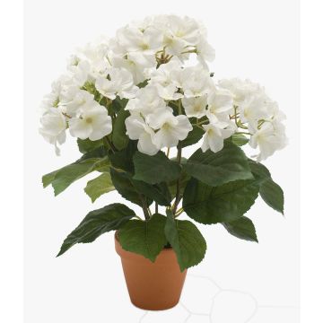 Ortensia artificiale JONE in vaso d'argilla, crema, 40cm