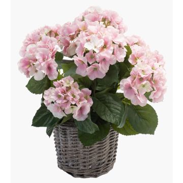 Ortensia artificiale JONE in cestino, rosa, 45cm Ortensia artificiale JONE in cestino, rosa, 45cm