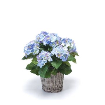 Ortensia artificiale JONE in cestino, blu, 45cm