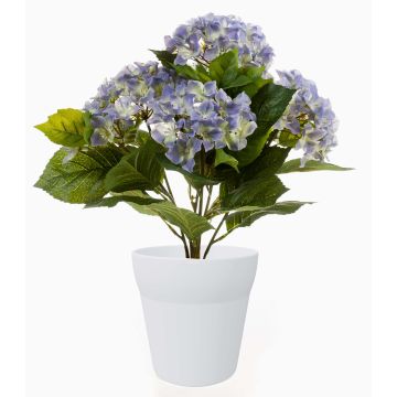 Fiore tessile d'ortensia LAIDA in vaso di ceramica, azzurro, 35cm