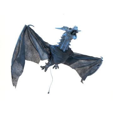 Drago per decorazione di Halloween MONZA con funzione movimento-suono, LED, 120cm Drago per decorazione di Halloween MONZA con funzione movimento-suono, LED, 120cm