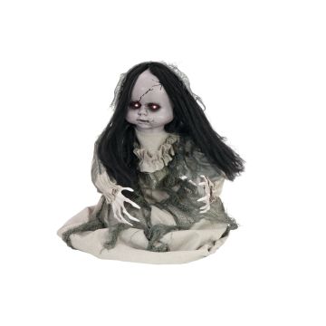 Bambola horror decorazione di Halloween BARLETTA con funzione di movimento, suoni di fantasmi, LED, 45cm Bambola horror decorazione di Halloween BARLETTA con funzione di movimento, suoni di fantasmi, LED, 45cm