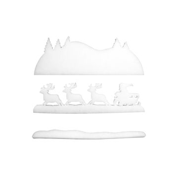 Decorazione per finestre RALF con paesaggio invernale in tessuto non tessuto, difficilmente infiammabile, 60x21 cm - MADE IN GERMANY