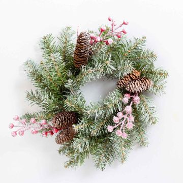 Corona artificiale invernale RAVENNA con pigne, innevato, Ø30cm Corona artificiale invernale RAVENNA con pigne, innevato, Ø30cm