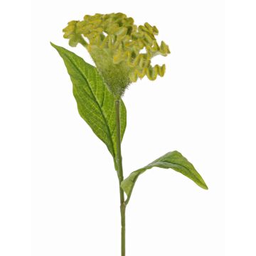 Cresta di gallo artificiale ANUBIS, verde-giallo, 60cm, Ø14cm