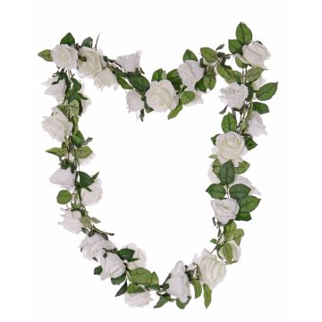Ghirlanda di rose artificiali DORIE, bianco, 180cm, Ø7-9cm Ghirlanda di rose artificiali DORIE, bianco, 180cm, Ø7-9cm
