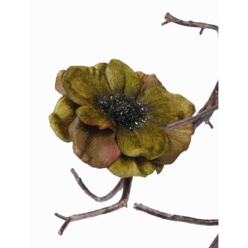 Anemone artificiale GORO su clip, verde oliva, Ø11cm Anemone artificiale GORO su clip, verde oliva, Ø11cm