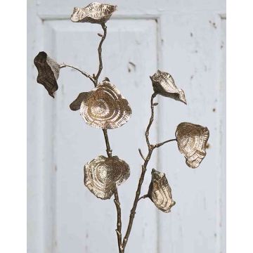 Ramo di ginkgo artificiale ARWID con glitter, champagne, 55cm