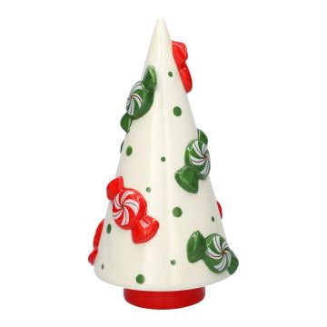 Figura decorativa albero di Natale CRUMB in ceramica, con caramelle, rosso-bianco-verde, 23,6 cm, Ø 11,8 cm Figura decorativa albero di Natale CRUMB in ceramica, con caramelle, rosso-bianco-verde, 23,6 cm, Ø 11,8 cm