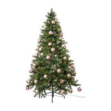 Albero artificiale abete APALMO, LED, rosa-crema, 150 cm