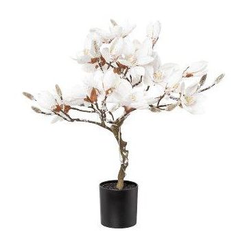 Albero artificiale magnolia DOLS, tronco artificiale, con fiori, innevato, LED, 60 cm