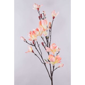 Ramo di magnolie finte YONA, rosa-giallo, 130cm, Ø5-15cm