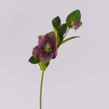 Rosa di Natale artificiale MITTWEIDA, viola-verde, 35cm