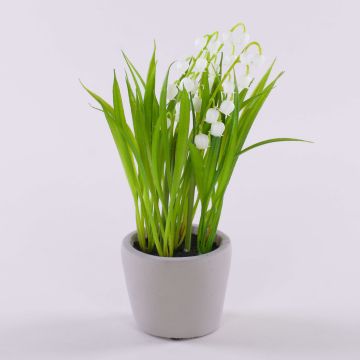 Fiore artificiale mughetto NOMTHA in vaso di cemento, bianco, 20 cm Fiore artificiale mughetto NOMTHA in vaso di cemento, bianco, 20 cm