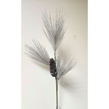 Ramo di pino artificiale LAIDYS con pigne, argento, 80 cm