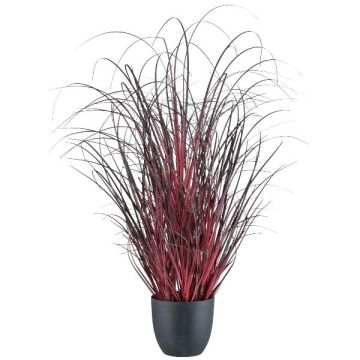 Erba africana artificiale TUNPA in vaso decorativo, rosso scuro, 60 cm