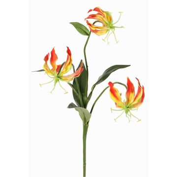Fiore decorativo Gloriosa XELA, arancione-giallo, 50cm, Ø4-7cm