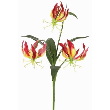 Fiore decorativo Gloriosa XELA, rosso scuro-giallo, 50cm, Ø4-7cm