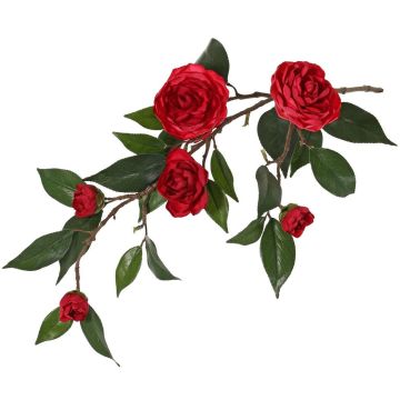 Ramo di camelia artificiale YARINA con fiori, rosso, 75 cm Ramo di camelia artificiale YARINA con fiori, rosso, 75 cm