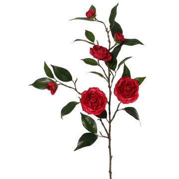 Ramo di camelia artificiale YARINA con fiori, rosso, 75cm Ramo di camelia artificiale YARINA con fiori, rosso, 75cm