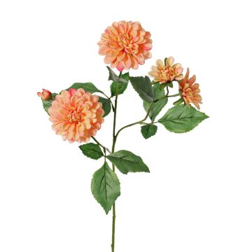 Ramo decorativo dalia artificiale QUINKA, pesca, 70 cm