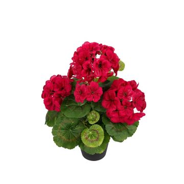 Fiore artificiale Geranio ELISABETTA in vaso decorativo, rosa shocking, 35 cm