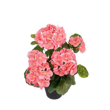 Geranio artificiale ELISABETTA in vaso decorativo, salmone, 35 cm