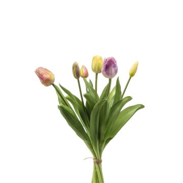 Mazzo di tulipani artificiali Mix LONA, giallo-rosa-lilla, 40 cm