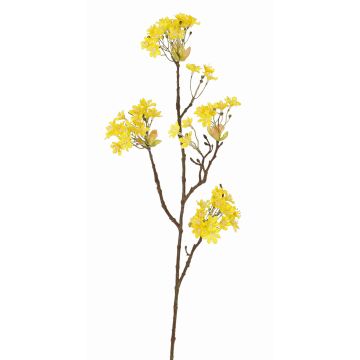 Ramo d'acero artificiale ALHENA con fiori, giallo, 70cm, Ø5-9cm