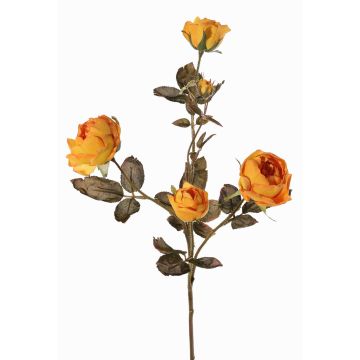 Ramo artificiale di rose SITARA, arancione-giallo, 75cm, Ø5-8cm